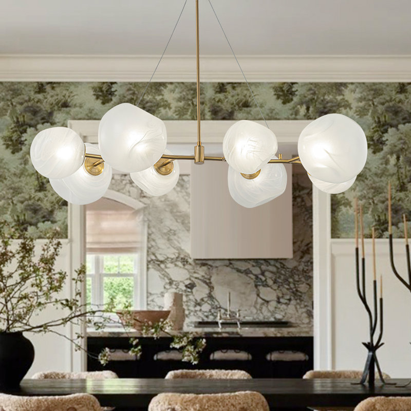George Oliver Artisan 8 - Light Alabaster Linear Branch Cloud